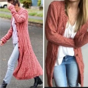 Final Price! Anthropologie Far Away From Home Wool Cardigan Cableknit Size Small